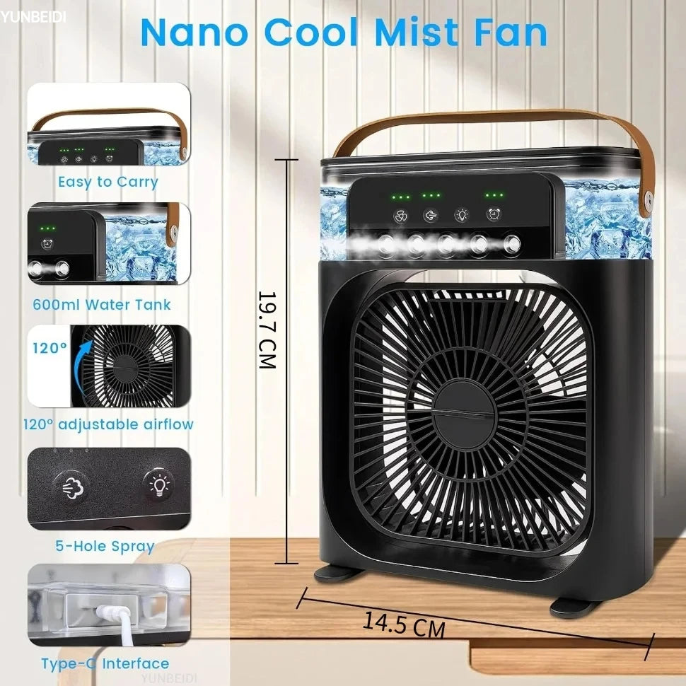 3-in-one Fan Air Conditioner LED Light Portable